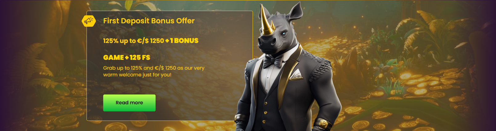 Bizzo Casino First Deposit Bonus Offer – 125% do €/$ 1250 + 1 bonus igra + 125 FS